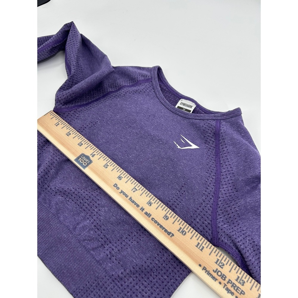 Gymshark Vital Seamless 2.0 Purple Long Sleeve Crop Top and Shorts Set Womens XS - Picture 6 of 12